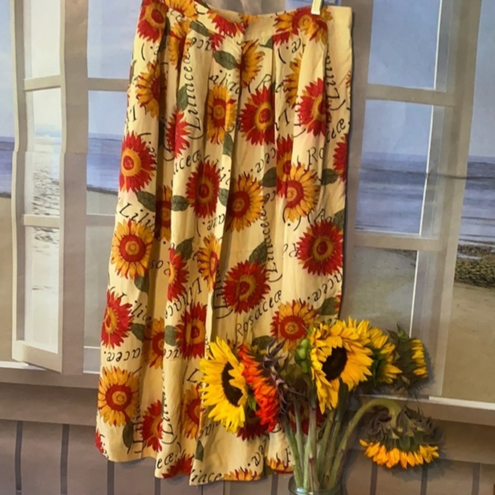 Vintage Susan‎ Bristol Long maxi Sunflower Skirt Made in the USA